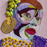 Картина с вышивкой Портрет wall panel People with the yellow ear 4 варинант исполнения - 1 | Loft Concept в Екатеринбурге