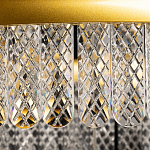 Люстра двухъярусная с золотого цвета и прозрачными подвесками Pettico варинант исполнения - 8 | Loft Concept в Екатеринбурге