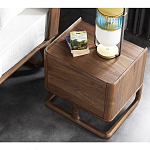 Прикроватный деревянный столик с 2-мя ящиками Moon Walnut Furniture варинант исполнения - 3 | Loft Concept в Екатеринбурге