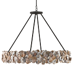 Люстра круглая с абажуром из устричных раковин Sea Ravens варинант исполнения - 3 | Loft Concept в Екатеринбурге