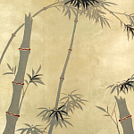 Обои ручная роспись Bamboo Dark Lacquer on Deep Rich Gold gilded tea paper варинант исполнения - 1 | Loft Concept в Екатеринбурге