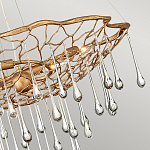 Люстра подвесная золотого цвета с металлическим сетчатым основанием и стеклянными каплевидными подвесками Hinkley варинант исполнения - 4 | Loft Concept в Екатеринбурге