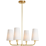 Люстра золотая с белыми тканевыми абажурами Coolness варинант исполнения - 2 | Loft Concept в Екатеринбурге
