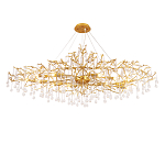 Люстра круглая подвесная с декором в виде ветвей и прозрачных подвесок из стекла в форме капель Droplet Chandelier варинант исполнения - 1 | Loft Concept в Екатеринбурге