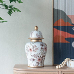 Ваза с нежным цветочным узором в пастельных тонах и крышкой с золотым акцентом Chinoiserie Ceramics варинант исполнения - 5 | Loft Concept в Екатеринбурге