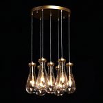 Люстра с 7-ю прозрачными плафонами из стекла в форме капли Lucid Rain  варинант исполнения - 3 | Loft Concept в Екатеринбурге