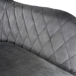 Стул с мягкой серой обивкой из велюра и подъемно-поворотным механизмом на черных колесиках Harper Gray варинант исполнения - 3 | Loft Concept в Екатеринбурге