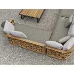 Дизайнерский уличный диван из массива дерева с плетеной спинкой PALINFRASCA Sofa варинант исполнения - 4 | Loft Concept в Екатеринбурге