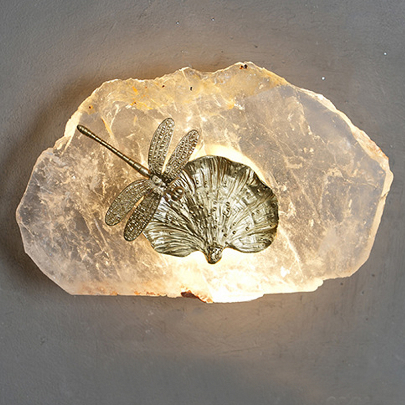 Бра Декоративный лист с стрекозой Glacial Fragment Медь Прозрачный Бра Декоративный лист с стрекозой Glacial Fragment Медь Прозрачный в Екатеринбурге | Loft Concept
