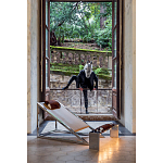 Дизайнерское кресло на металлическом каркасе с подставкой для ног Poltronova Mies Armchair варинант исполнения - 7 | Loft Concept в Екатеринбурге