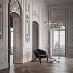 Люстра подвесная круглая с изогнутыми металлическими дугами и ниспадающими цепочками 65 см Atlantis Chain варинант исполнения - 18 | Loft Concept в Екатеринбурге