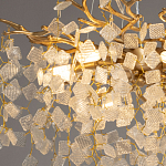 Люстра подвесная золотого цвета с декоративными ветвями и прозрачными рельефными подвесками FAIRYTREE Light варинант исполнения - 5 | Loft Concept в Екатеринбурге