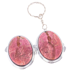 Зеркало брелок складное двухстороннее из натурального камня Родонит Stone Mirrors варинант исполнения - 3 | Loft Concept в Екатеринбурге