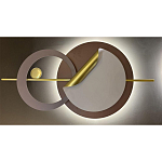 Бра круглое светодиодное в матовых оттенках коричневого и золотого цвета Kosmikos варинант исполнения - 1 | Loft Concept в Екатеринбурге