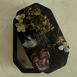 Шкатулка из эпоксидной смолы с цветами черная Epoxy Resin Box Black варинант исполнения - 3 | Loft Concept в Екатеринбурге