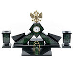 Настольный письменный набор из нефрита Герб России Dignity варинант исполнения - 1 | Loft Concept в Екатеринбурге