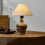 Настольная лампа с керамическим фактурным основанием и тканевым абажуром Eastern Tale варинант исполнения - 5 | Loft Concept в Екатеринбурге