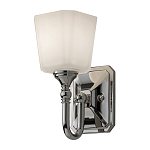 Бра для ванных комнат с белым матовым плафоном квадратной формы на основании цвета хром Feiss варинант исполнения - 1 | Loft Concept в Екатеринбурге