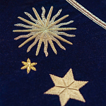 Обои с вышивкой ручной работы Cosmos Original colourway on velvet варинант исполнения - 3 | Loft Concept в Екатеринбурге