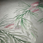 Обои ручная роспись Silk Tree Colourway SC-92 on Crackled Silver on Shell Pink metallic silk варинант исполнения - 3 | Loft Concept в Екатеринбурге