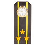 Часы подарочные настольные в виде погона ВМФ из натурального камня Змеевик Military Clock варинант исполнения - 6 | Loft Concept в Екатеринбурге