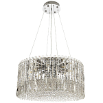Круглая люстра с металлическими и хрустальными подвесками Bonnay Crystal Chrome Chandelier варинант исполнения - 6 | Loft Concept в Екатеринбурге