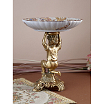 Чаша с цветочным орнаментом на ножке в виде бронзового ангела Eden Garden варинант исполнения - 6 | Loft Concept в Екатеринбурге