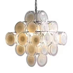 Люстра  с каскадом из круглых декоративных элементов  White Clear Glass Chandelier варинант исполнения - 6 | Loft Concept в Екатеринбурге