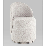 Пуф Loreen со спинкой вращающийся букле светло-серый варинант исполнения - 1 | Loft Concept в Екатеринбурге