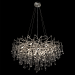 Люстра подвесная с прозрачными стеклянными подвесками в форме капель Диаметр 80 см Droplet Chandelier варинант исполнения - 5 | Loft Concept в Екатеринбурге