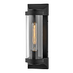 Настенный фонарь в индустриальном стиле с вытянутым цилиндрическим плафоном из прозрачного стекла и черным корпусом Hinkley варинант исполнения - 4 | Loft Concept в Екатеринбурге