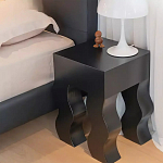 Дизайнерский журнальный стол чёрный с ножками волнистой формы Egopi варинант исполнения - 2 | Loft Concept в Екатеринбурге