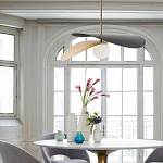 Люстра круглая с 2-мя металлическими абажурами Andromeda варинант исполнения - 7 | Loft Concept в Екатеринбурге