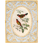 Декоративный постер с изображением птиц в раме с рельефным растительным узором Blooming Birds Poster варинант исполнения - 7 | Loft Concept в Екатеринбурге