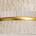 Люстра двухъярусная с золотого цвета и прозрачными подвесками Pettico варинант исполнения - 4 | Loft Concept в Екатеринбурге