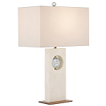 Настольная лампа из мрамора с тканевым прямоугольным абажуром Eternity варинант исполнения - 3 | Loft Concept в Екатеринбурге