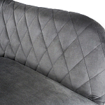 Барный стул со спинкой и подлокотниками на 4-х металлических ножках Douglas Rhombus Серый Велюр варинант исполнения - 4 | Loft Concept в Екатеринбурге