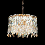 Люстра круглая с хрустальными подвесками на золотистом каркасе Roul Crystal Light варинант исполнения - 6 | Loft Concept в Екатеринбурге