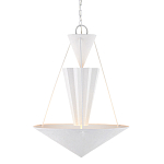 Люстра светодиодная белая геометрической формы с рифленым плафоном White Geometric Lamps варинант исполнения - 1 | Loft Concept в Екатеринбурге