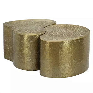 Журнальный столик золотистый изогнутой формы Curved Shape