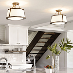 Потолочный светильник со светлым текстильным абажуром Hinkley варинант исполнения - 10 | Loft Concept в Екатеринбурге