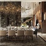 Подвесная люстра в виде ветвей деревьев золотого цвета с прозрачными подвесками-каплями 10 и 14 ламп Droplet Chandelier варинант исполнения - 7 | Loft Concept в Екатеринбурге