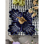 Менажница темно-синяя фарфоровая с бронзовой фигуркой ангела Eden Garden варинант исполнения - 3 | Loft Concept в Екатеринбурге