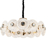Люстра с декором из круглых рельефных пластин из хрусталя Decorative Glass Discs Chandelier 82 варинант исполнения - 1 | Loft Concept в Екатеринбурге