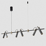 Люстра с 8-ю цилиндрическими плафонами на магнитном креплении и черным металлическим основанием Bronze Concert варинант исполнения - 2 | Loft Concept в Екатеринбурге