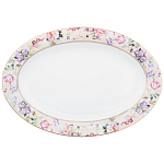 Сервиз столовый из фарфора белый с цветочным принтом на 6 персон 23 предмета Flower Porcelain Collection варинант исполнения - 2 | Loft Concept в Екатеринбурге