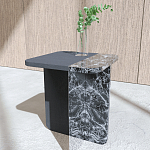 Slice журнальный столик из мрамора и массива дуба варинант исполнения - 1 | Loft Concept в Екатеринбурге