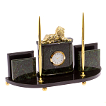 Настольный канцелярский набор из нефрита с декором в виде льва Golden Lion варинант исполнения - 2 | Loft Concept в Екатеринбурге