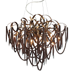 Люстра подвесная с объемной композицией из скрученных лент и металлических цепочек Atlantis Chain варинант исполнения - 1 | Loft Concept в Екатеринбурге