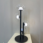 Настольная лампа с тремя прозрачными куполообразными плафонами и черным металлическим основанием Flos Wireline Lighting варинант исполнения - 6 | Loft Concept в Екатеринбурге